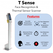 Tsense Facial Recognition & Temperature Sensor Scanner 